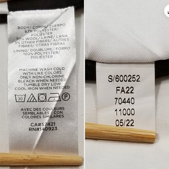 LOFT Wool Blend Straight Mini Skirt 6673E1M - Picture 6 of 6